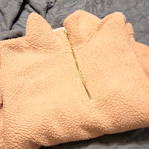 Pink Sherpa Half Zip Sweater - Picture 4 of 4